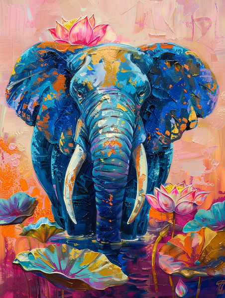 Elefant mit Blumen