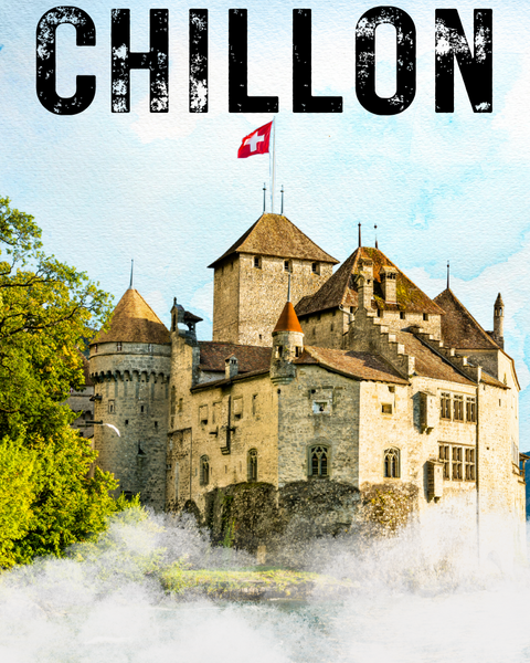 Schweiz - Château Chillon Retro Vintage