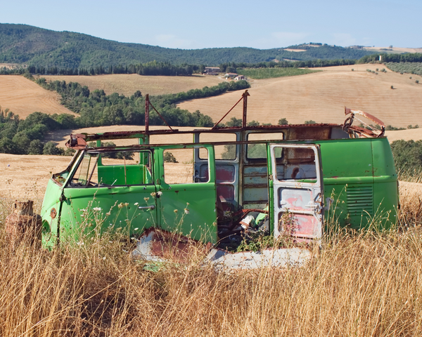 Oldtimerbus VW Bus Vintage retro rostig