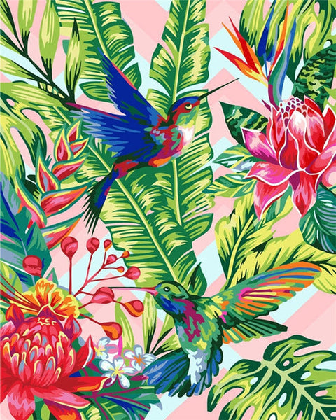 Kolibri mit Blumen