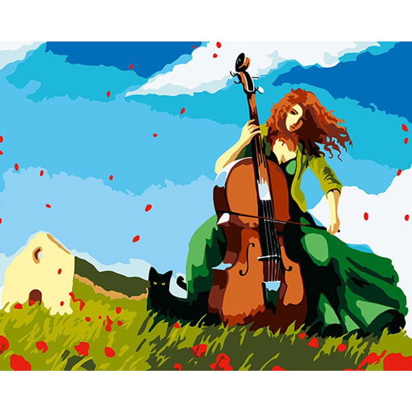 Frau mit Cello